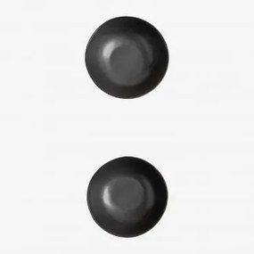 Set Van 2 Kommen Van Belvere Steengoed Zwart & Ø13 Cm - Sklum