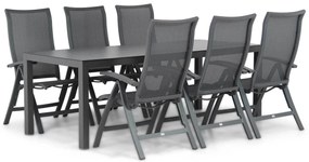 Tuinset 6 personen 220 cm Aluminium/Textileen /Aluminium/textileen Grijs Presto Lucardo/Madras
