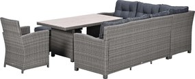 Garden Impressions Jaru lounge dining set 6-delig links - light teak vironwood