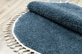Tapijt BERBER 9000 ROND blauwrand ,  Barber , marokkaanse shaggy