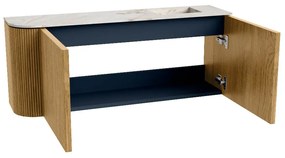 Mondiaz Joya DLux 100cm toiletmeubel ronding links oak met wastafel faye rechts zonder kraangat frappe