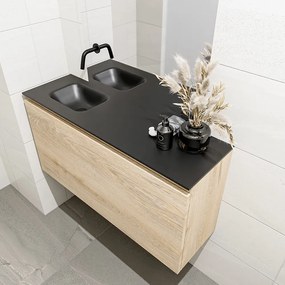 Mondiaz Olan 100cm toiletmeubel washed oak met wastafel urban links geen kraangat