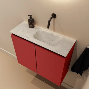 Mondiaz Ture DLux toiletmeubel 60cm fire met wastafel opalo rechts zonder kraangat