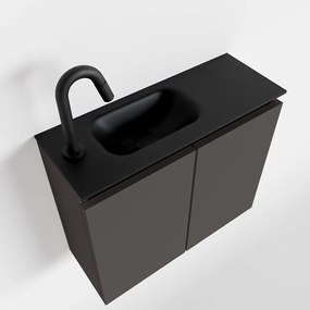 Mondiaz Ture 60cm toiletmeubel dark grey met wastafel urban links 1 kraangat