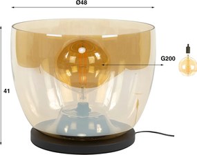 Glazen Vloerlamp Amber Glas 48 Cm