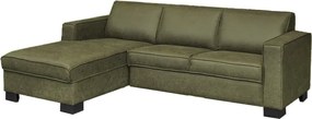 Loungebank - Shuffle - links - leer Dalton groen 14