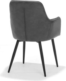 Eetkamerstoel - Donovan - stof Cowboy retro lederlook antraciet