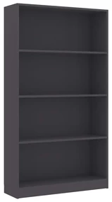 vidaXL Boekenkast met 4 schappen 80x24x142 cm bewerkt hout grijs