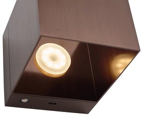 Moderne wandlamp donkerbrons incl. LED en touch dimmer oplaadbaar - Joris