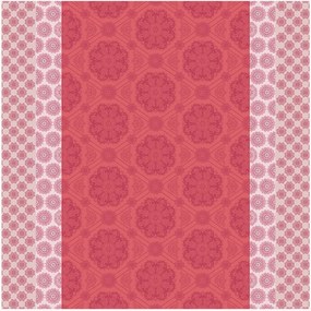 Jacquard tafelkleed Mille Rosaces Framboise met acryl coating