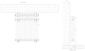 Eastbrook Rivassa 3 koloms radiator 60x60cm staal 1060W chroom