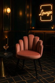 Hand Fluwelen Stoel Zwart Poten