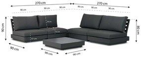 Hoek loungeset  Aluminium Grijs 4 personen Famous furniture Taranto