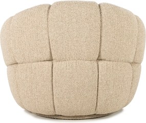 Ronde Fauteuil Draaibaar Boucle Beige