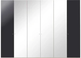 Goossens Kledingkast Easy Storage Ddk, Kledingkast 304 cm breed, 220 cm hoog, 2x draaideur en 4x spiegel draaideur midden