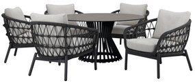 Arezzo Pasadena low dining tuinset 140xH69 cm 6 delig antraciet