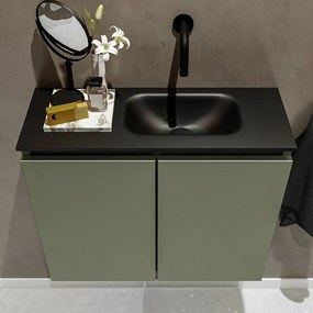 Mondiaz Ture 60cm toiletmeubel army met wastafel urban rechts geen kraangat