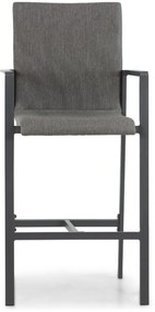 Barstoel Aluminium/textileen Grijs-antraciet Lifestyle Garden Furniture Rome