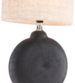 Landelijke tafellamp zwart met beige - Dua Modern E14 rond Binnenverlichting Lamp