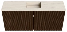 Mondiaz Joya DLux 90cm toiletmeubel walnut met wastafel faye midden 1 kraangat meli