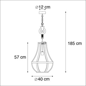 Eettafel / Eetkamer Industriële hanglamp zwart 40 cm - Morgana Industriele / Industrie / Industrial E27 rond Binnenverlichting Lamp