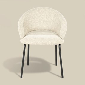 Eetkamerstoel Met Zwart Onderstel Beige