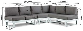 Hoek loungeset 6 personen Aluminium Wit  Lifestyle Garden Furniture Lorenzo