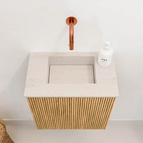 Mondiaz Joya DLux 40cm toiletmeubel oak met wastafel faye midden zonder kraangat meli