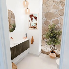 Mondiaz Joya 100cm toiletmeubel shadow met wastafel faye links zonder kraangat talc