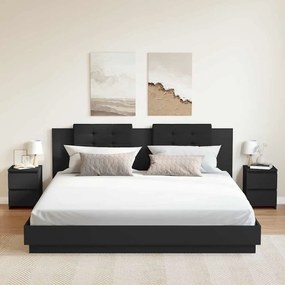 vidaXL Nachtkastjes 2 st 30x30x40 cm bewerkt hout zwart