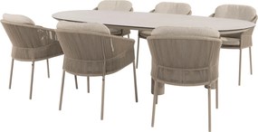 Denia Florence dining tuinset 240x105xH75 cm 7 delig keramiek latte Taste 4SO