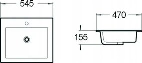 Mexen Salma ingebouwde wastafel 54 x 47 cm, wit - 25395400