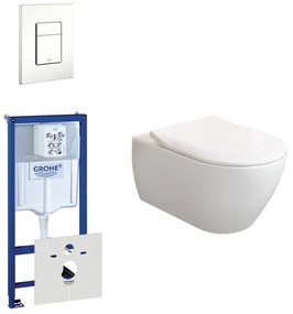 Villeroy & Boch Subway 2.0 ViFresh toiletset met slimseat softclose en quick release en bedieningsplaat horizontaal verticaal wit 0720003/0729205/ga91964/sw60341/