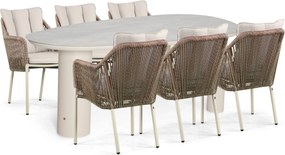 Tuinset 6 personen 240 cm Rope Taupe Lifestyle Garden Furniture Marbella/Guave