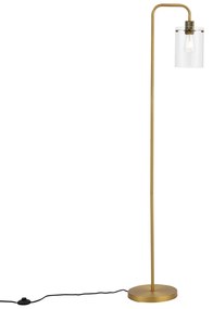 Design vloerlamp brons met helder glas - Domo