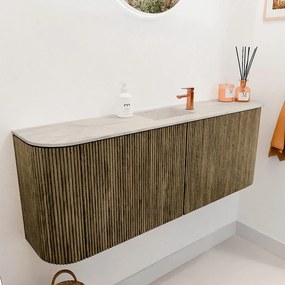 Mondiaz Joya DLux 115cm toiletmeubel ronding links/rechts dusk met wastafel faye midden 1 kraangat ostra