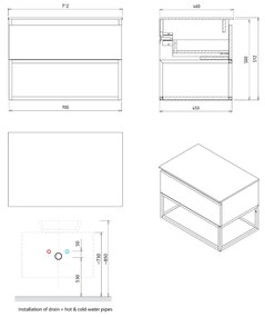 Sapho Skara badmeubel 70cm eiken collingwood