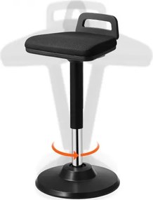 VEVOR Active Chair Wobble Stool Staande kruk met handgreep, in hoogte verstelbaar (625-875 mm), kantoorkruk gemaakt van elastische stof en schuim, ideaal voor scholen, kantoren en woningen, kantelhoek van 8°, zwart