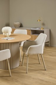 VERA Beige (stof Apia 453)/beige frame - MODERNE KUIPVORMIGE GESTOFFEERDE STOEL VOOR WOONKAMER / LOFT