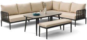 Hoek loungeset 7 personen Aluminium/wicker Grijs  Coco Ibiza