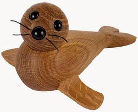 Handgemaakt decoratief object Baby Seal van eikenhout
