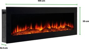 LumberQ In- opbouwsfeerhaard Nova 105 x 35 x 12,5 cm