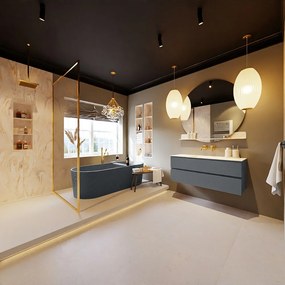 Mondiaz Vica DLux badmeubel 120cm plata 2 lades met wastafel ostra midden zonder kraangat