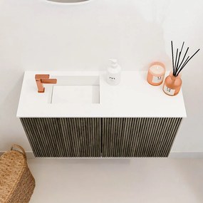 Mondiaz Joya 70cm toiletmeubel shadow met wastafel faye links 1 kraangat talc