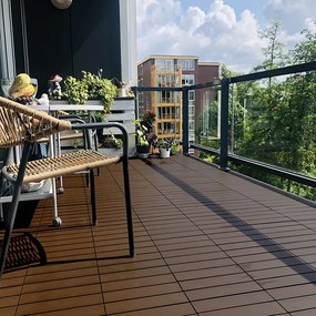 Terrastegel composiet co-extrusie Walnut click 30 x 30 cm