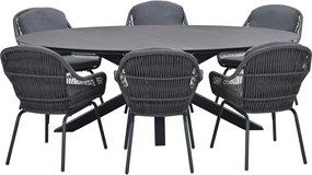 Garden Impressions Yima tuinset 7-delig - Scot tuintafel Napoli grey 230x115 cm
