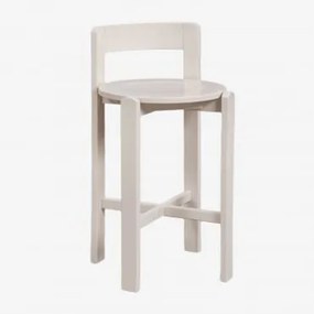 Pack Van 2 Hoge Krukken 65 Cm Van Eikenhout Noreli Tapioca Beige - Sklum