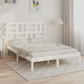 vidaXL Bedframe massief hout wit 140x190 cm
