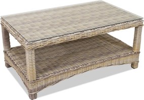 Toledo Coffee luxe technorattan meubel met kleine tafel voor 5 personen Garden Point beige