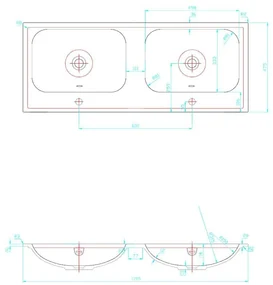 Best Design Bora badmeubel duo zonder kraangaten 120cm eiken